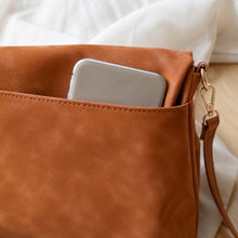 Vegan Leather Envelope Crossbody Bag, Vintage Foldover Zipper Purse