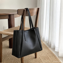 Large Vegan Leather Tote Bag, Structured Work and Travel Shoulder Purse for Women