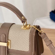 Small Textured Tote Bag with Top Handle and Crossbody Strap