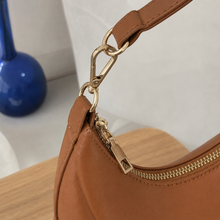 Crescent Hobo Shoulder Bag with Two Straps, Vegan Leather Everyday Purse