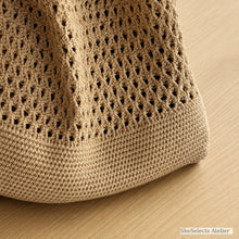 Große Crochet-Markttasche, weiche Boho-Schultertasche für den Sommer