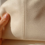 Dumpling Shoulder Bag, Textured Crescent Underarm Purse in Five Colors | texture apricot | SheSelects Atelier
