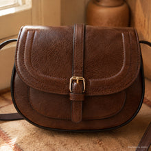 Vintage Saddle Bag aus veganem Leder, Retro Crossbody-Tasche in vielen Farben
