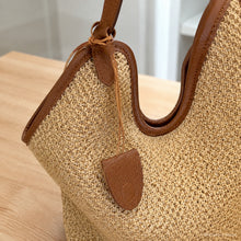 Large Woven Look Shoulder Tote Bag, Slouchy Hobo Purse in Black or Brown