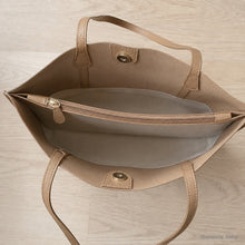 Large Vegan Leather Work Tote Bag with Zipper Divider, Structured Everyday Shoulder Purse