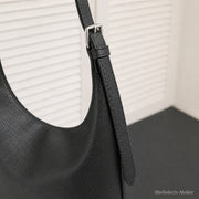 Soft Vegan Leather Hobo Bag, Large Everyday Shoulder Purse for Women | strap black | SheSelects Atelier