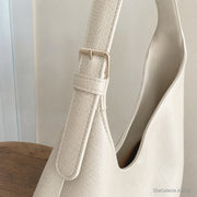 Large Vegan Leather Hobo Bag, Soft Slouchy Shoulder Tote for Women | strap off white | SheSelects Atelier