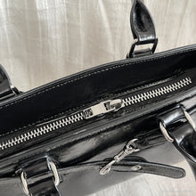 Glossy Vegan Leather East West Bag, Y2K Baguette Shoulder Purse with Zipper
