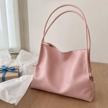 Soft Vegan Leather Tote Bag, Slouchy Shoulder Purse with Side Ties