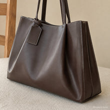 Large Vegan Leather Tote Bag, Structured Work and Travel Shoulder Purse for Women