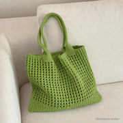 SheSelects Atelier gallery refresh 2026-08-01 | Hollow Knit Shoulder Bag | side fruit green