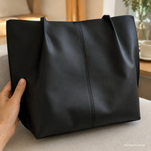 Large Vegan Leather Tote Bag, Soft Everyday Work Shoulder Purse for Women
