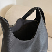 Large Vegan Leather Hobo Bag, Soft Slouchy Shoulder Tote for Women | zipper black | SheSelects Atelier