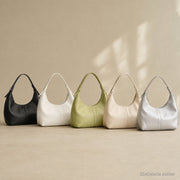 Dumpling Shoulder Bag, Textured Crescent Underarm Purse in Five Colors | all colors | SheSelects Atelier