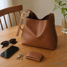 Small Vegan Leather Tote Bag, Soft Shoulder Purse, Everyday Handbag for Women