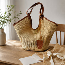 Large Woven Look Shoulder Tote Bag, Slouchy Hobo Purse in Black or Brown