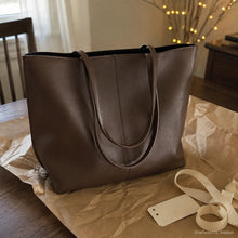 Large Vegan Leather Tote Bag, Soft Everyday Work Shoulder Purse for Women