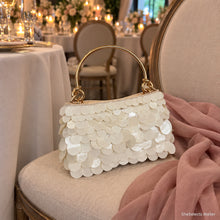 Aurelia Pearlescent Disc Bridal Evening Bag