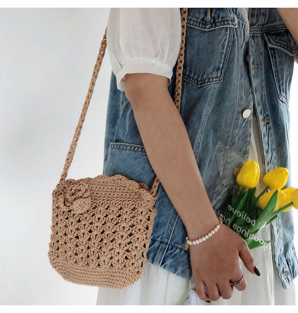 Women’s Floral Crochet Mini Purse Crossbody Bag for Boho Everyday Style & Gifts