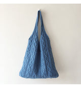 Women’s Retro Artsy Twist Cotton Knitted Shoulder Bag for Boho Everyday Style & Gifts