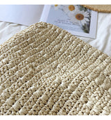 Women’s Lightweight Straw Woven Square Tote Bag for Beach, Vacation & Summer Outfits