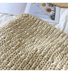 Women’s Lightweight Straw Woven Square Tote Bag for Beach, Vacation & Summer Outfits