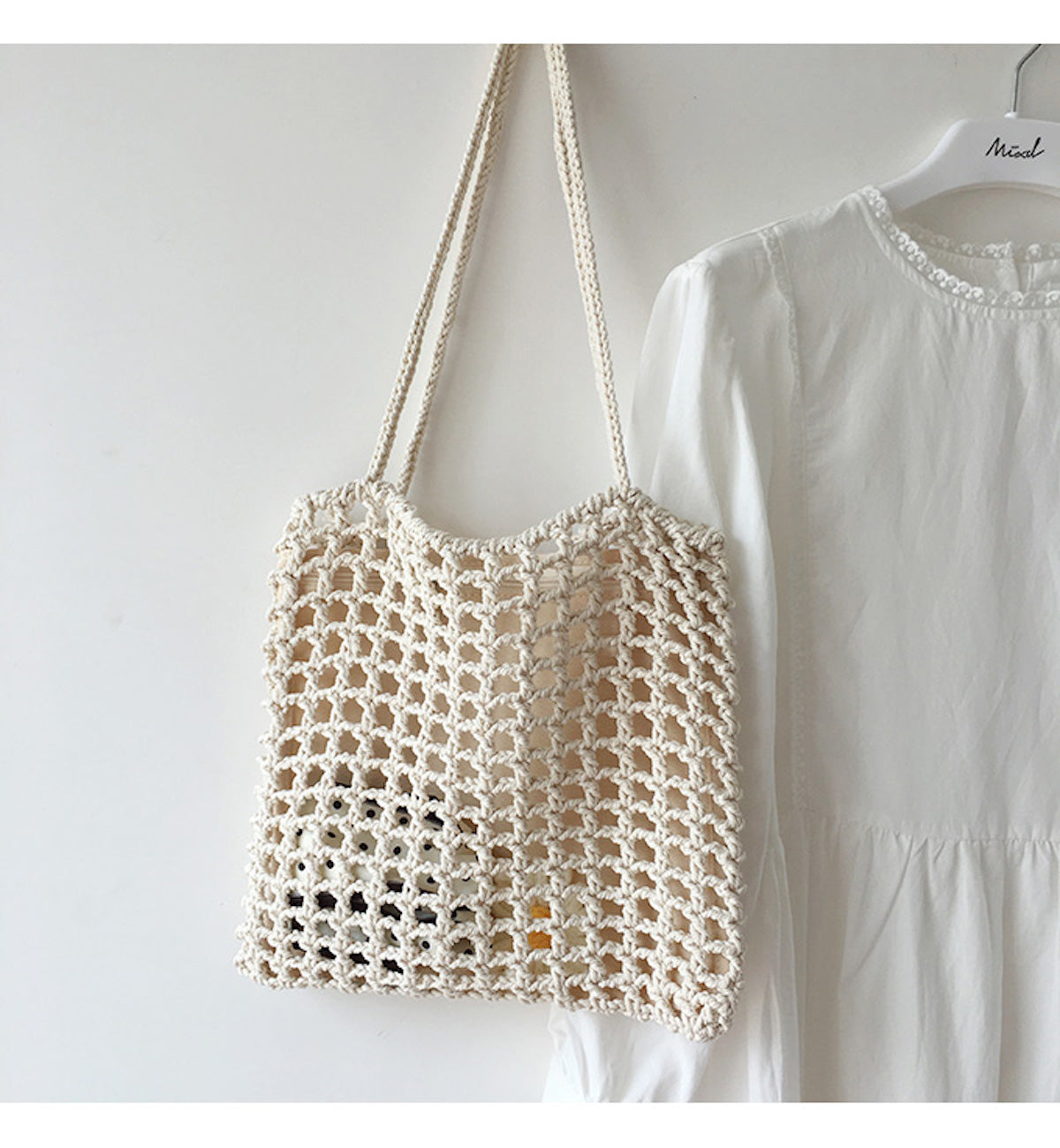 Women’s Lightweight Cotton Knitted Shoulder Bag Messenger Bag for Boho Everyday Style & Gifts