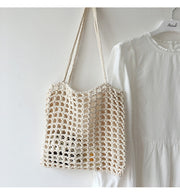 Women’s Lightweight Cotton Knitted Shoulder Bag Messenger Bag for Boho Everyday Style & Gifts