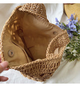 Women’s Patterned Straw Shoulder Bucket Bag for Beach, Vacation & Summer Outfits