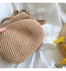 Women’s Crochet Cotton Bucket Shoulder Bag for Boho Everyday Style & Gifts