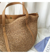Women’s Large Straw Woven Tote Bag for Beach, Vacation & Summer Outfits