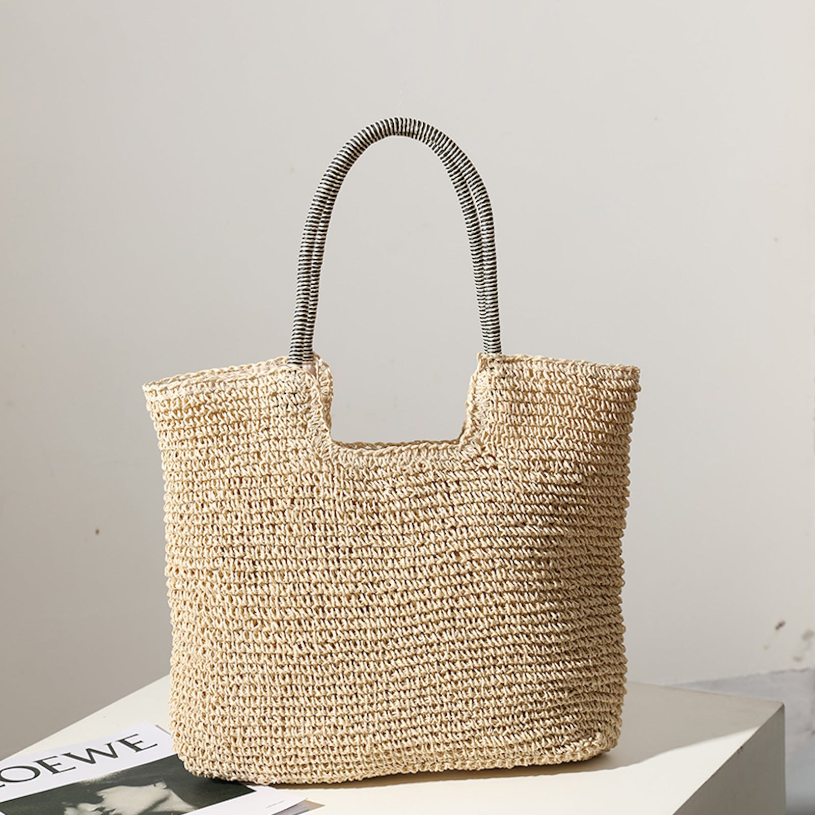 Women’s Beach Straw Woven Tote Bag for Beach, Vacation & Summer Outfits