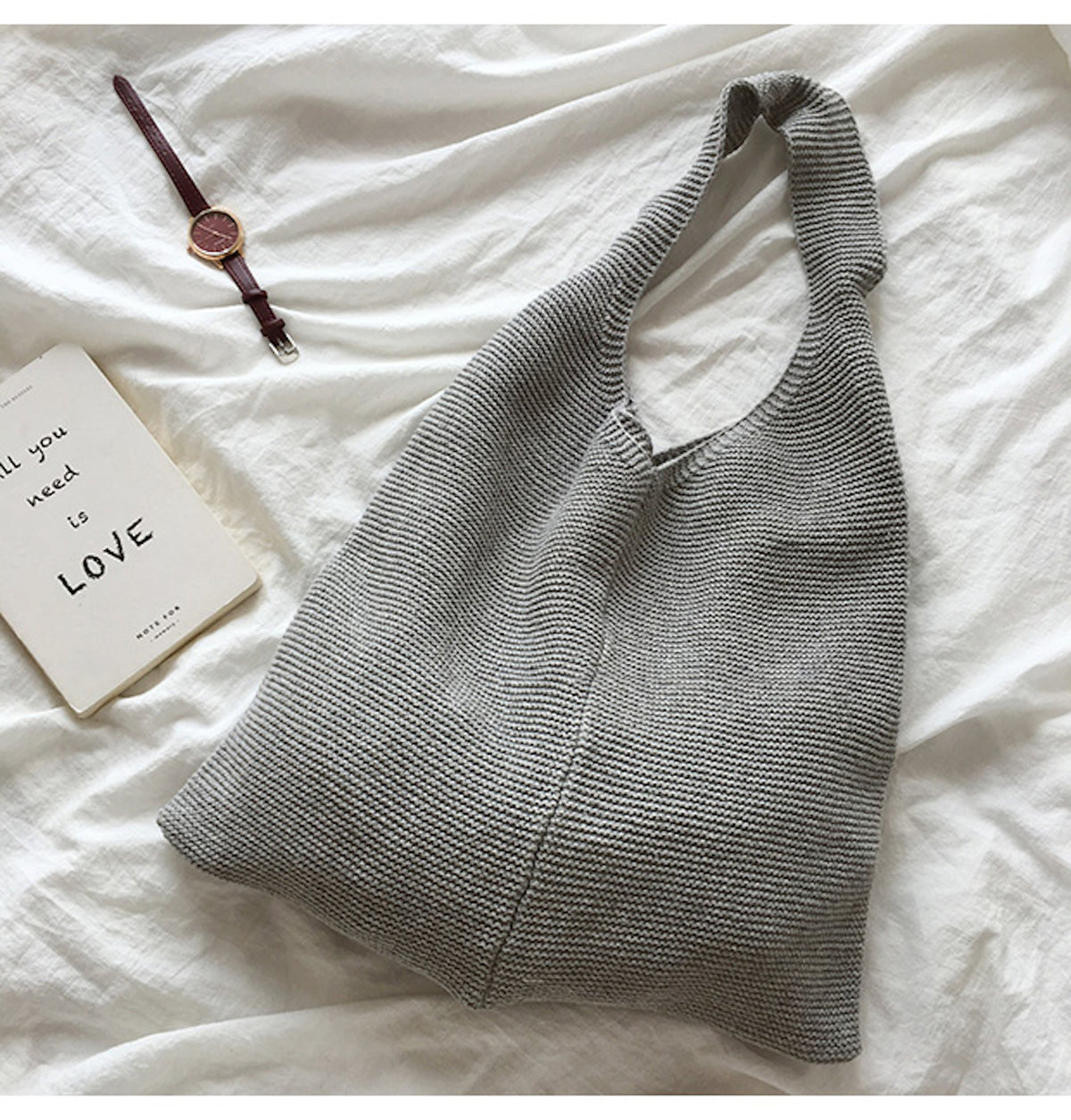 Women’s Retro Cotton Knitted Shoulder Bag for Boho Everyday Style & Gifts
