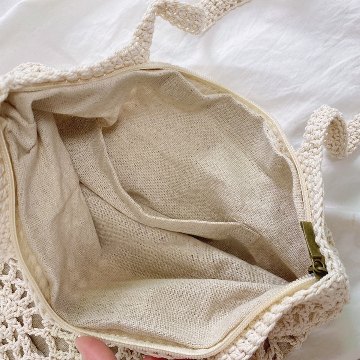 Women’s Crochet Medium Cotton Knitted Top Handle Bag with Floral Design Purse for Boho Everyday Style & Gifts