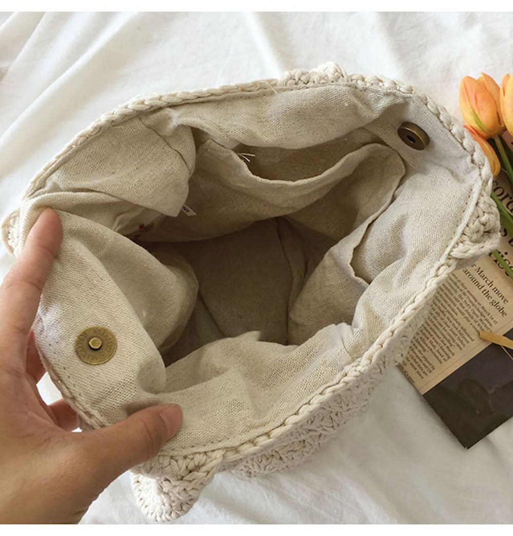 Women’s Patterned Cotton Knitted Shoulder Bag Purse for Boho Everyday Style & Gifts