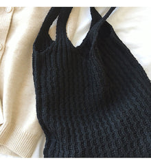 Women’s Retro Twist Cotton Knitted Shoulder Bag for Boho Everyday Style & Gifts