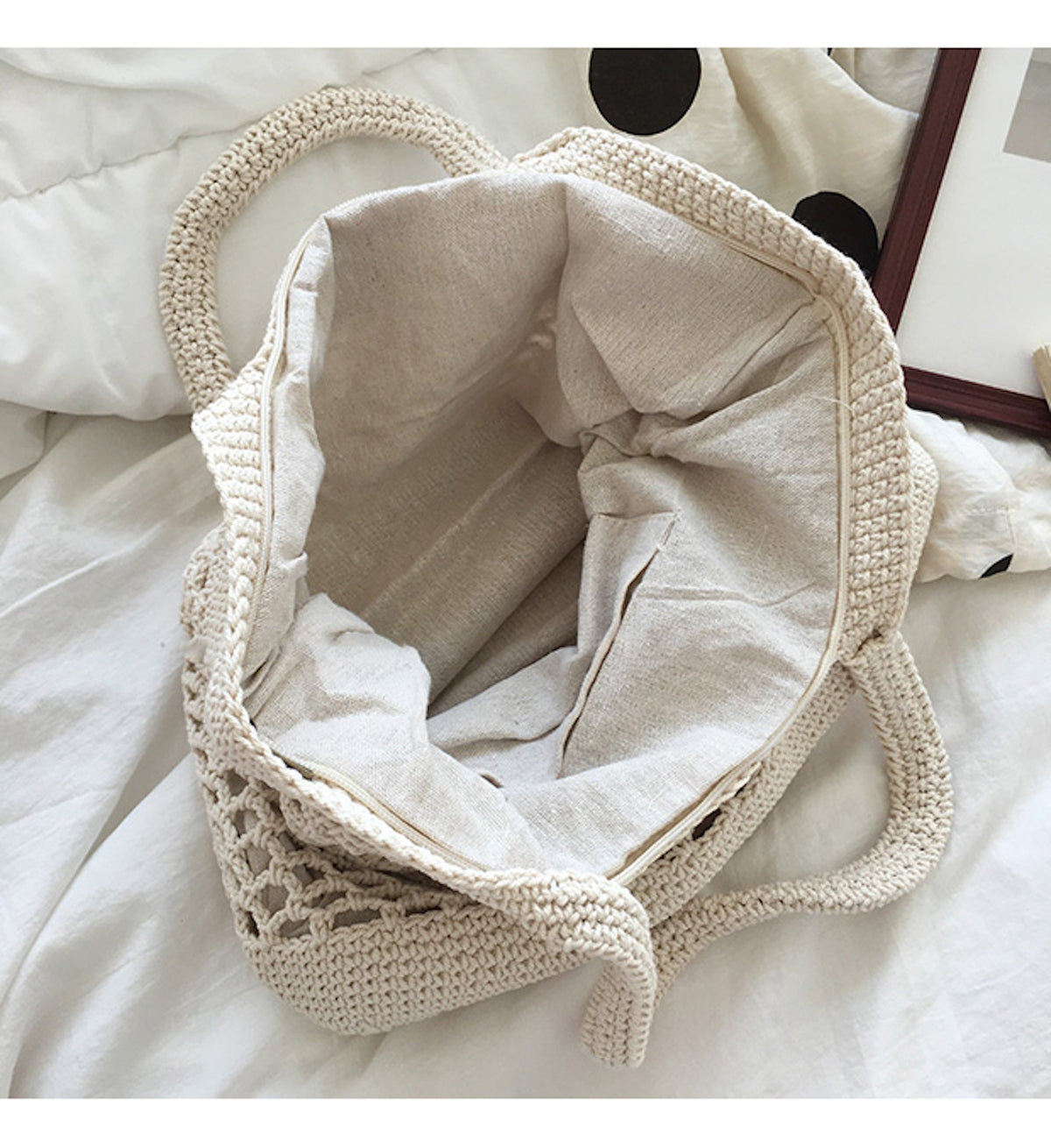 Women’s Retro Fish Net Cotton Knitted Shoulder Bag for Boho Everyday Style & Gifts
