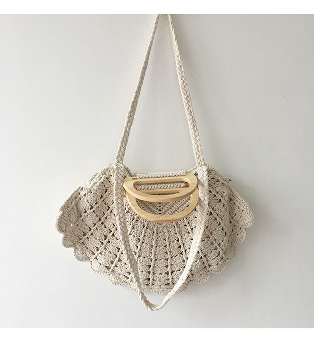 Women’s Artsy Shell Shaped Cotton Shoulder Bag Purse for Boho Everyday Style & Gifts