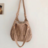 Women’s Retro Artsy Twist Cotton Knitted Bag Shoulder Bag for Boho Everyday Style & Gifts