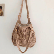 Women’s Retro Artsy Twist Cotton Knitted Bag Shoulder Bag for Boho Everyday Style & Gifts