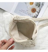 Women’s Small Boho Cotton Knitted Shoulder Bag Purse for Boho Everyday Style & Gifts
