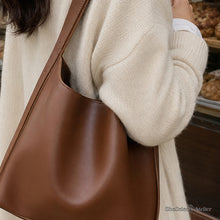 Small Vegan Leather Tote Bag, Soft Shoulder Purse, Everyday Handbag for Women