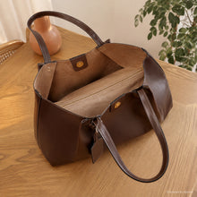 Large Vegan Leather Tote Bag, Structured Work and Travel Shoulder Purse for Women