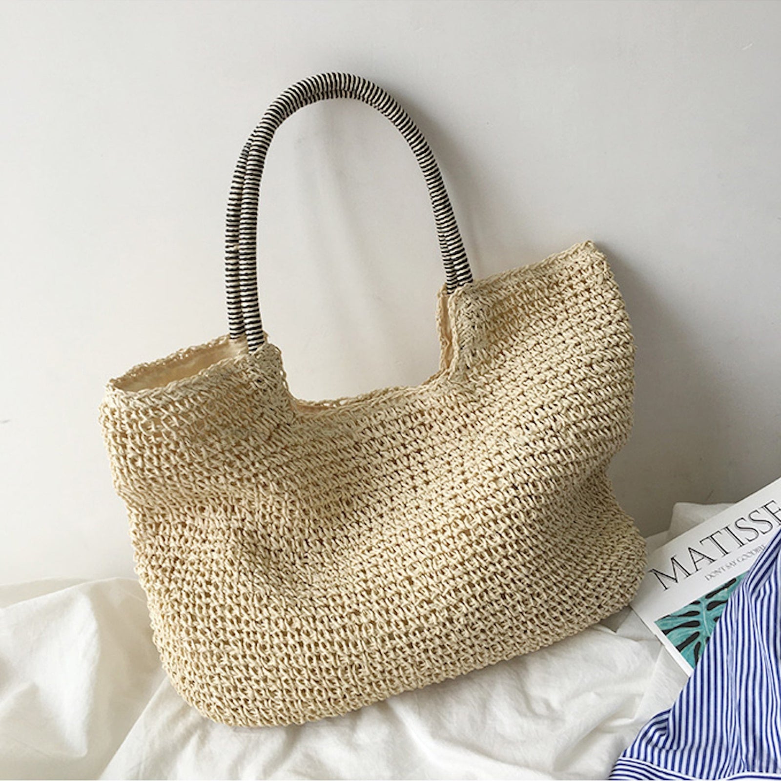 Women’s Beach Straw Woven Tote Bag for Beach, Vacation & Summer Outfits