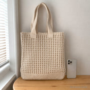 SheSelects Atelier gallery refresh 2026-08-01 | Hollow Knit Shoulder Bag | phone scale beige