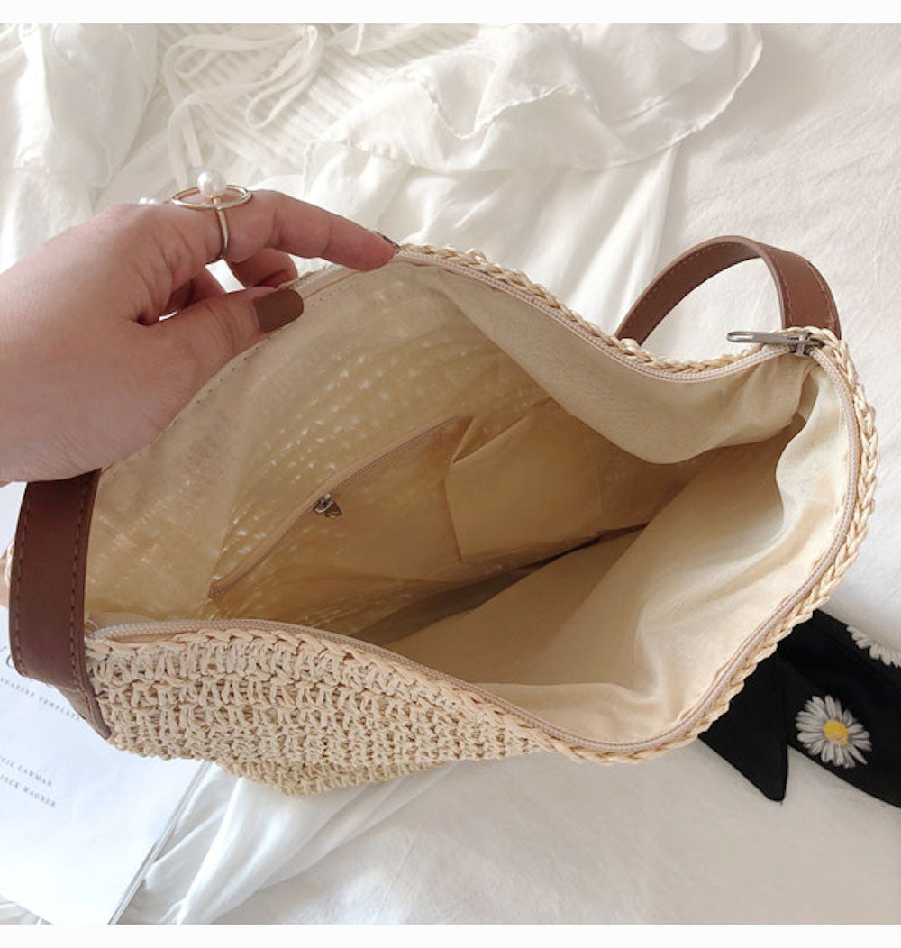Women’s Straw Woven Retro Shoulder Bag Tote Bag for Beach, Vacation & Summer Outfits