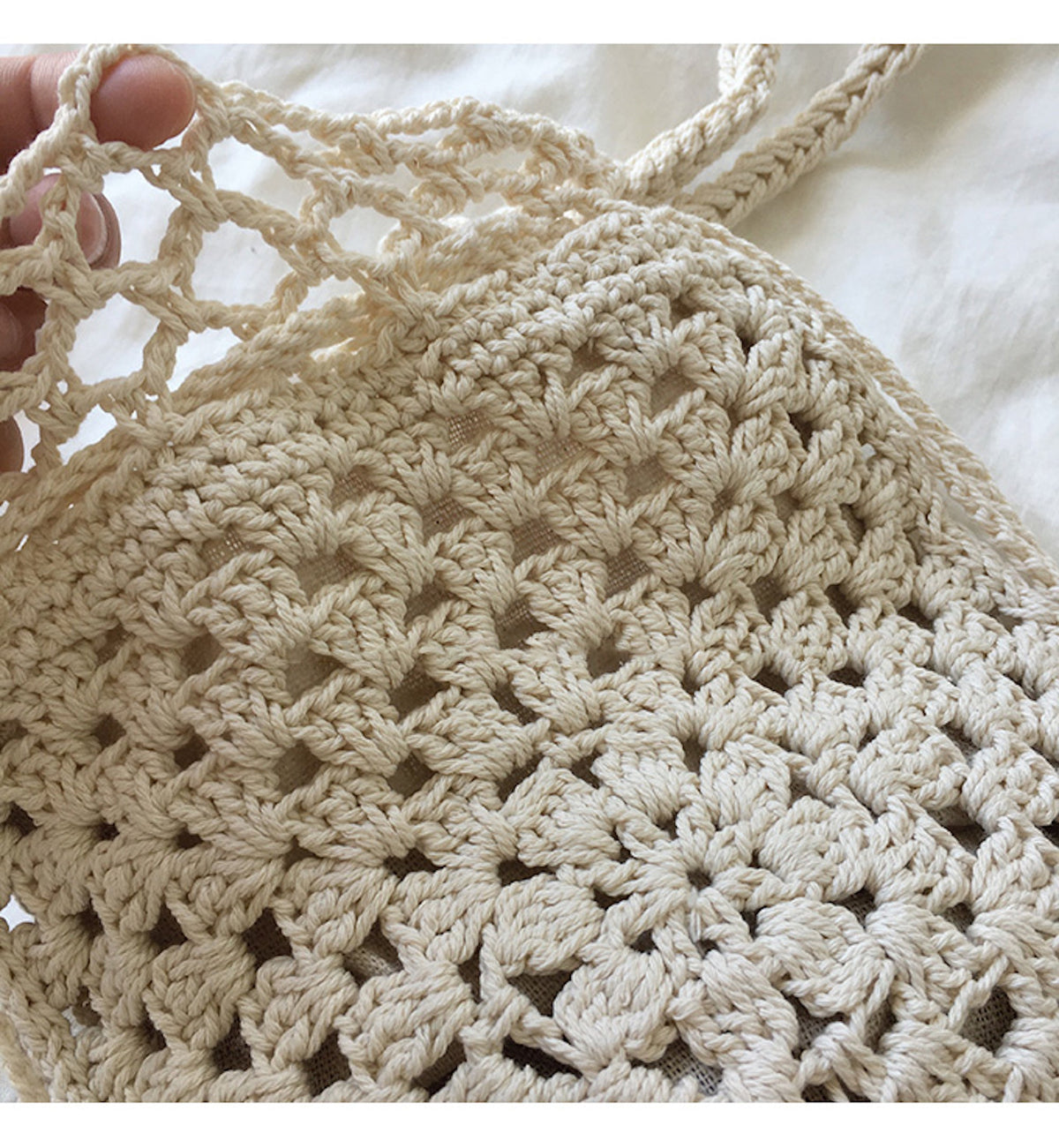 Women’s Retro Cotton Knitted Shoulder Bucket Bag Crossbody Bag for Boho Everyday Style & Gifts