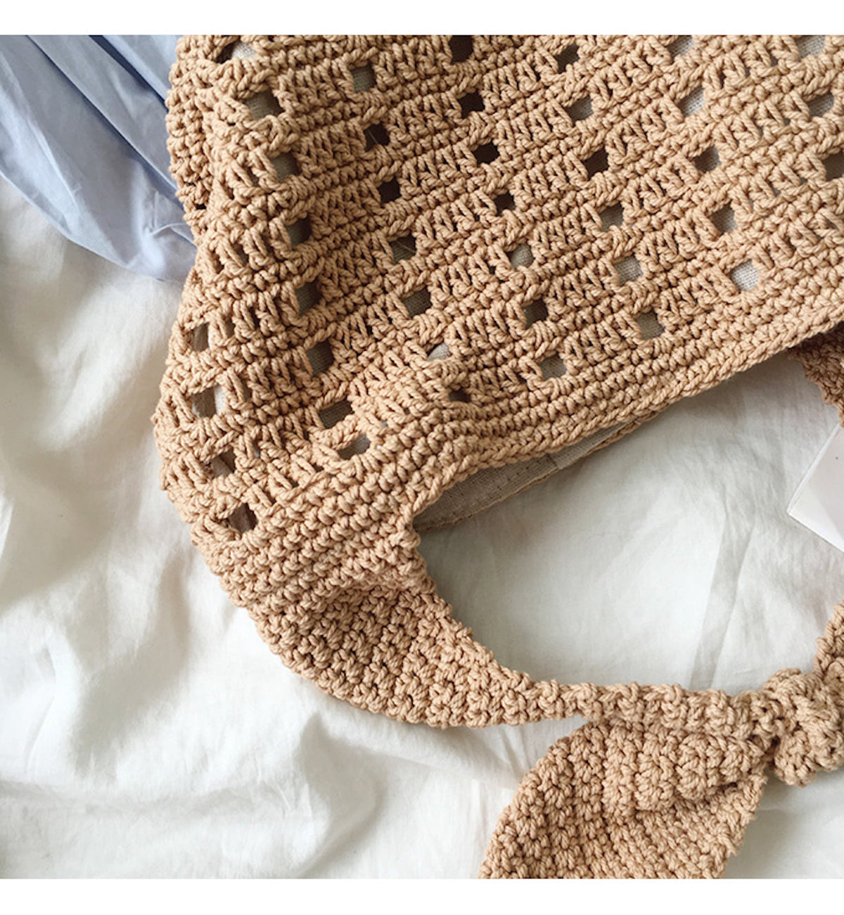 Women’s Medium Crochet Cotton Bucket Bag for Boho Everyday Style & Gifts