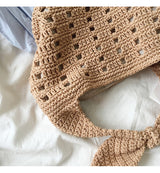 Women’s Medium Crochet Cotton Bucket Bag for Boho Everyday Style & Gifts