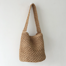 Women’s Straw Shoulder Bucket Bag for Beach, Vacation & Summer Outfits
